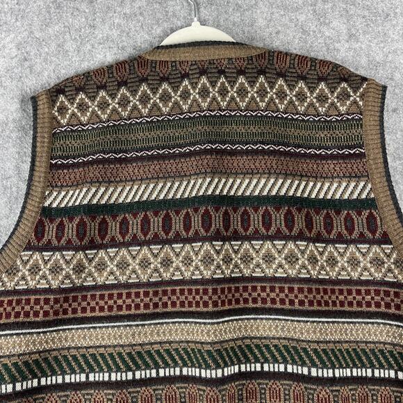 VTG Murano Sweater Vest Mens XL Wool Blend V Neck Italy Made Grandpa Academia - Picture 10 of 13